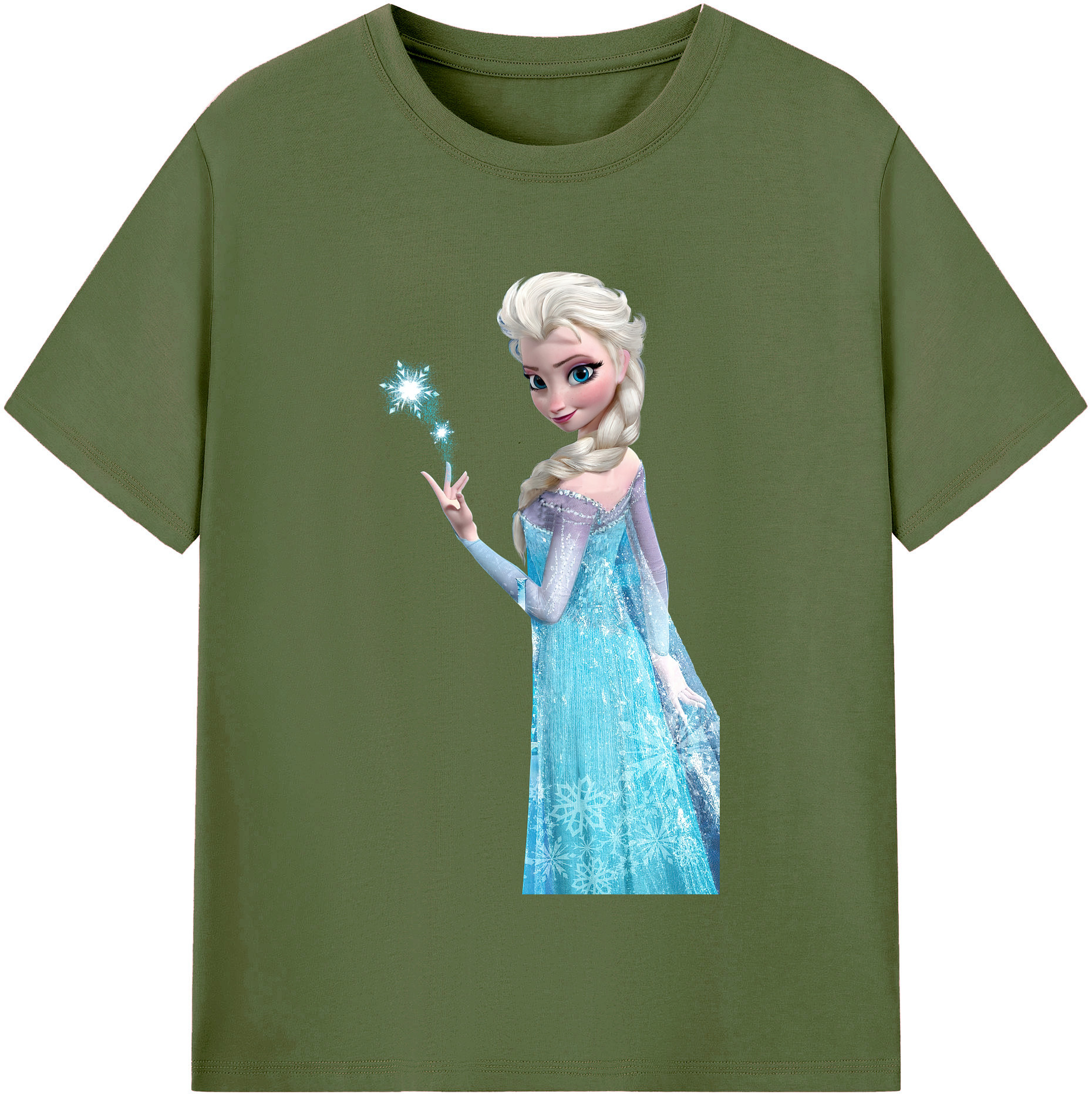 （画像用） アナと雪の女王 アンナ エルサ Frozen Anna Elsa 綿100％半袖Tシャツ（フロントプリント）